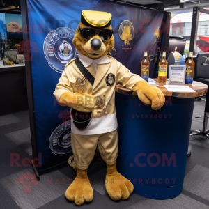 Gold Navy Seal maskot drakt...
