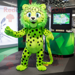 Limegrön Cheetah maskot...