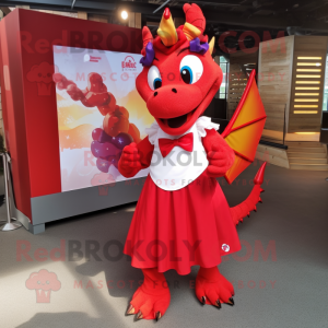 Red Dragon maskot drakt...