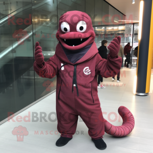 Maroon Snake maskot-dräkt...