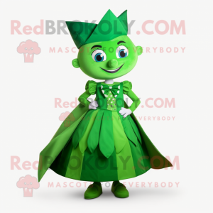 Grøn Queen maskot kostume...