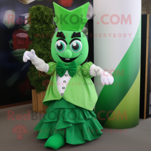 Grøn Queen maskot kostume...