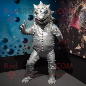 Silver Ankylosaurus maskot...