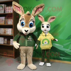 Olive Gazelle maskot kostym...