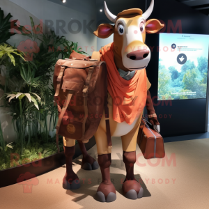 Rust Zebu maskot drakt...