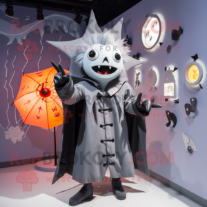 Grå vampyr maskot kostume...