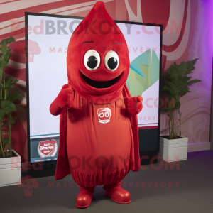 Red Beet mascot costume character dressed with a Cover-up and Headbands