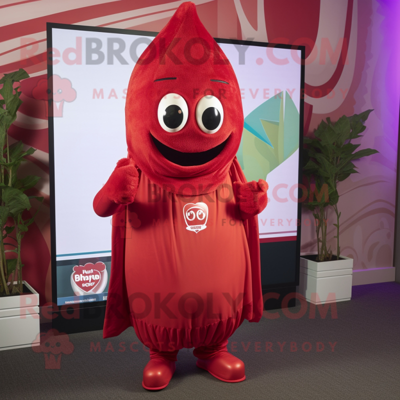 Red Beet mascot costume character dressed with a Cover-up and Headbands Red Beet mascot costume character dressed with a Cover-up and Headbands