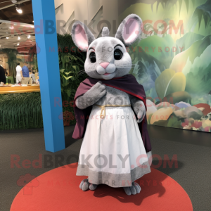 nan Chinchilla mascot costume character dressed with a Maxi Skirt and Earrings