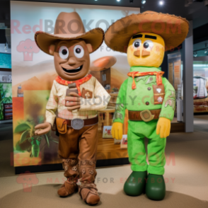 nan Cowboy mascot costume character dressed with a Wrap Dress and Watches