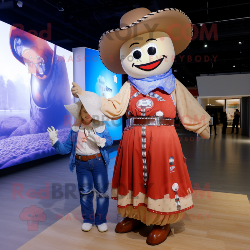 nan Cowboy mascot costume character dressed with a Wrap Dress and Watches nan Cowboy mascot costume character dressed with a Wrap Dress and Watches