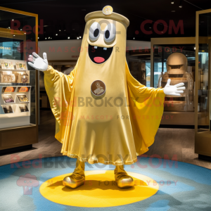 Gold Ghost mascot costume character dressed with a Flare Jeans and Coin purses