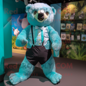 Cyan Sloth Bear mascotte...