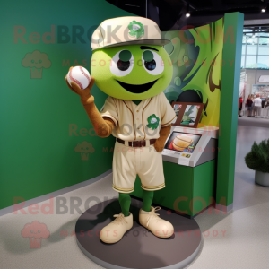 Olive Baseball Glove mascot costume character dressed with a Bikini and Tie pins