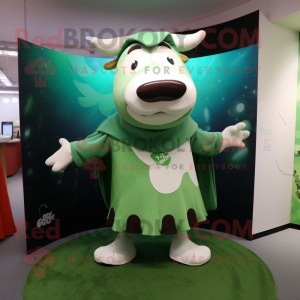 Green Hereford Cow mascotte...