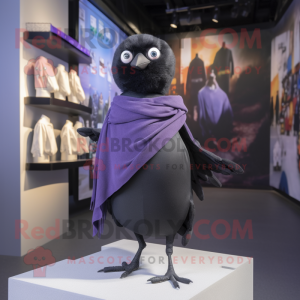 Lavender Blackbird mascot costume character dressed with a Jeggings and Shawls
