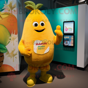 Geel Mango mascotte kostuum...