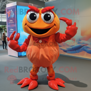 nan Crab mascot costume character dressed with a Button-Up Shirt and Necklaces