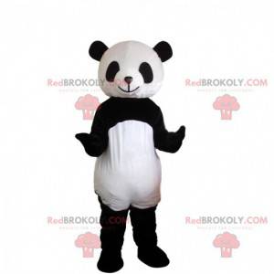 Fato de panda preto e branco, mascote urso asiático -