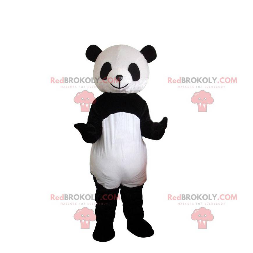 Black and white panda costume, Asian bear mascot -
