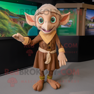 Tan Elf mascotte kostuum...