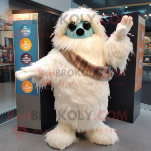 Crèmekleurige Yeti mascotte...