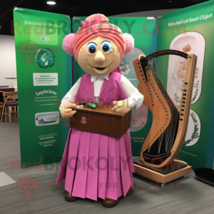 Pink Celtic Harpe maskot...