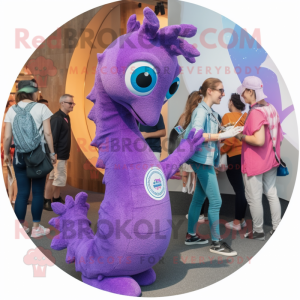 Lavendel Seahorse maskot...