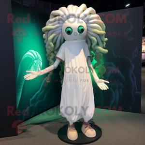 Hvid Medusa maskot kostume...