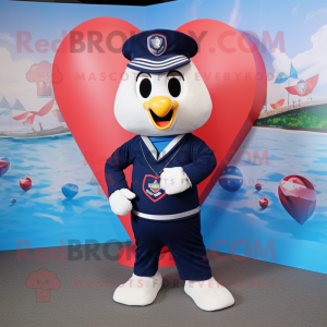 Navy Heart mascotte kostuum...