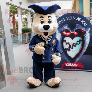 Navy Heart mascotte kostuum...