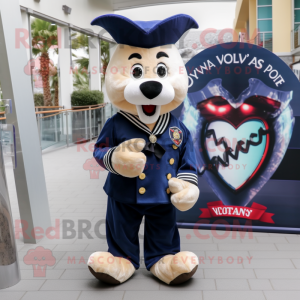 Navy Heart maskot drakt...