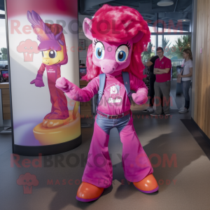 Magenta Mare maskot kostume...