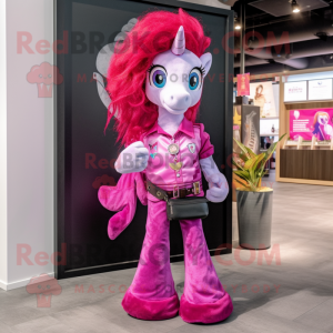 Magenta Mare maskot kostume...