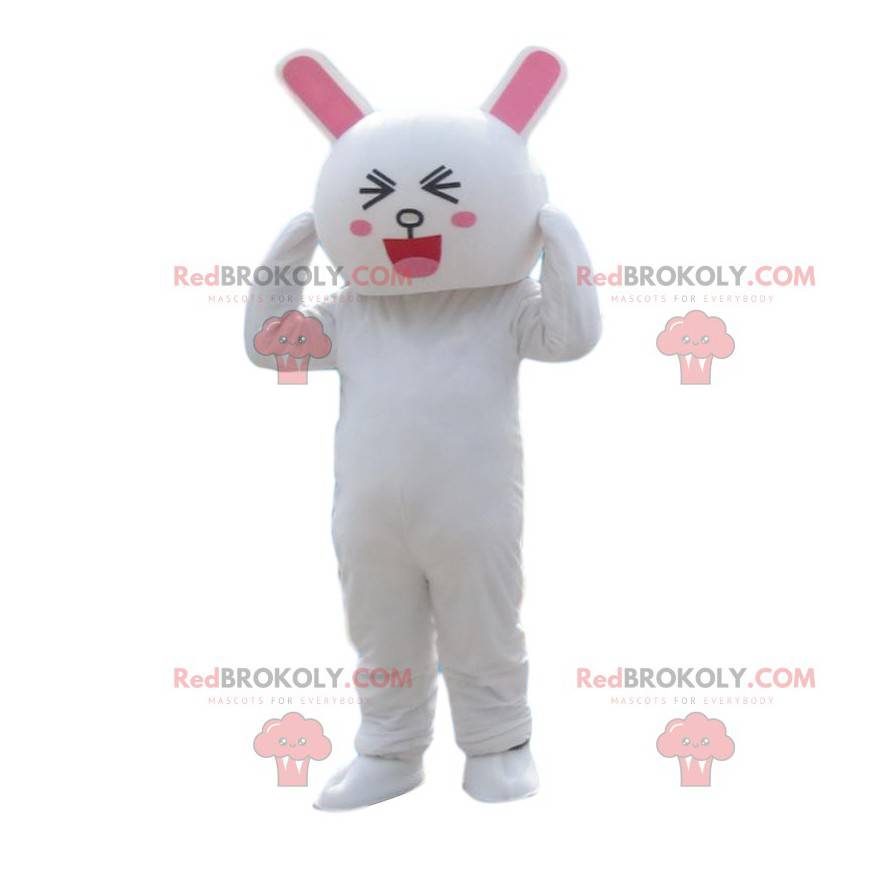 Pobaveně vypadající kostým bílého králíka, kostým zajíčka -