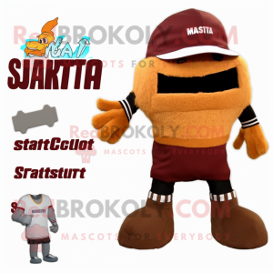 Rust Steak mascot costume character dressed with a Bikini and Caps