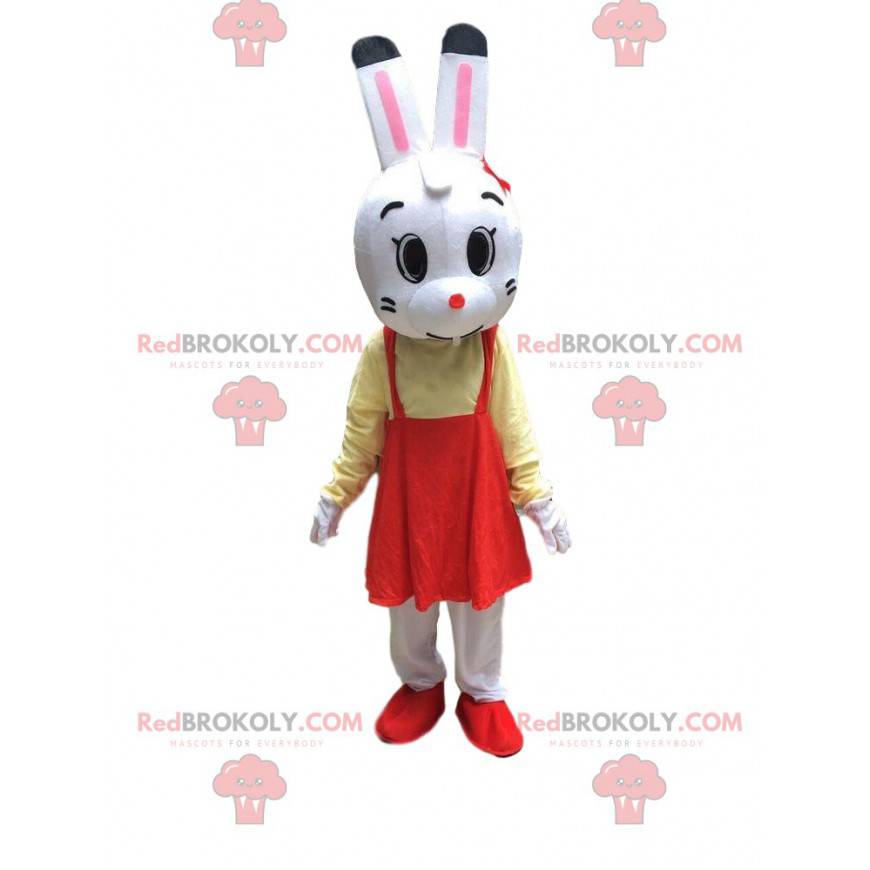 Costume da coniglio con un vestito, mascotte coniglio peluche -