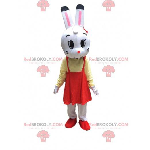 Déguisement de lapin avec une robe, mascotte de lapin en