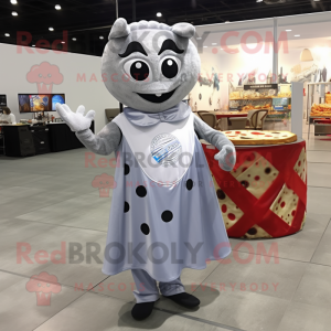 Silver Pizza maskot kostym...