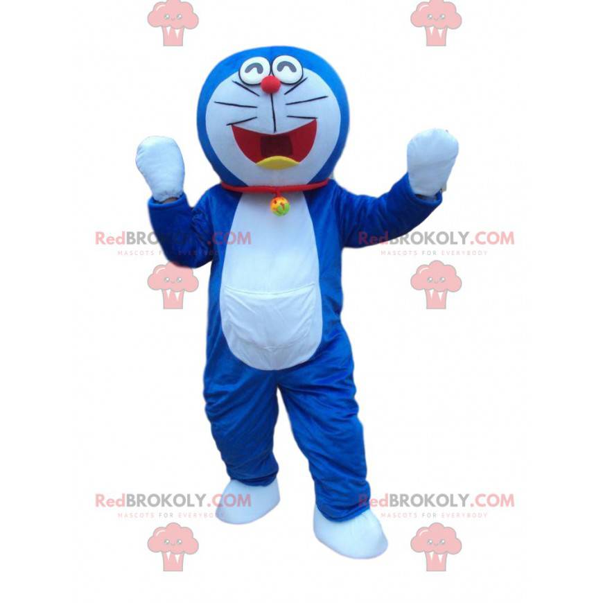 Disfraz de Doraemon, famoso gato robot azul y blanco -