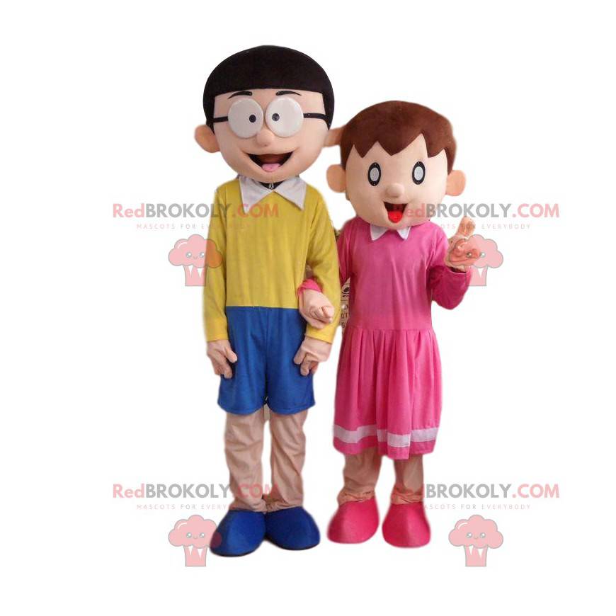2 déguisements de personnages de série TV, mascottes Doraemon -