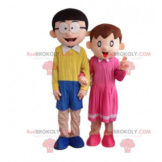 2 déguisements de personnages de série TV, mascottes Doraemon -