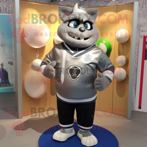 Silver Rugby Ball maskot...