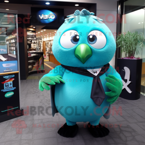 Cyan Kiwi mascotte kostuum...