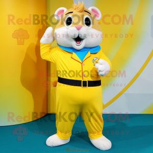 Gul hamster maskot kostume...