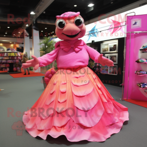 Roze zeeschildpad mascotte...