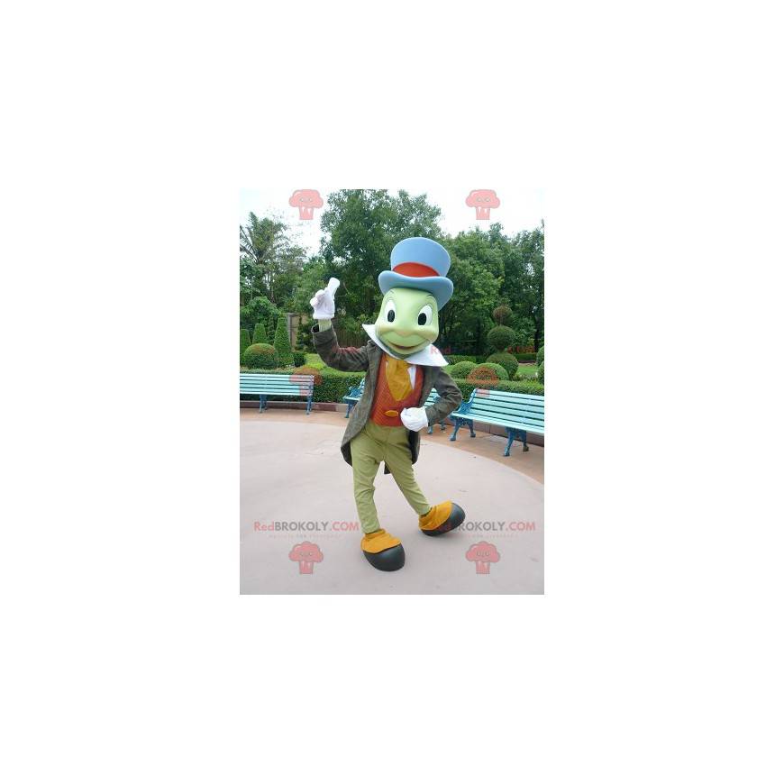 Mascot Jiminy Cricket famous insect in Pinocchio -