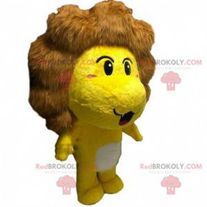 Kostium żółtego lwa z dużą brązową grzywą - Redbrokoly.com