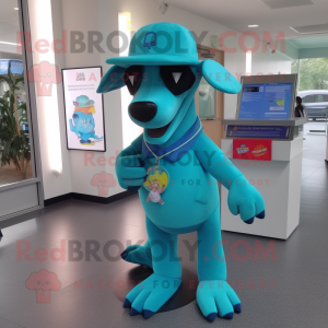 Turquoise Dog mascotte...