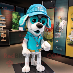 Turquoise Dog mascotte...